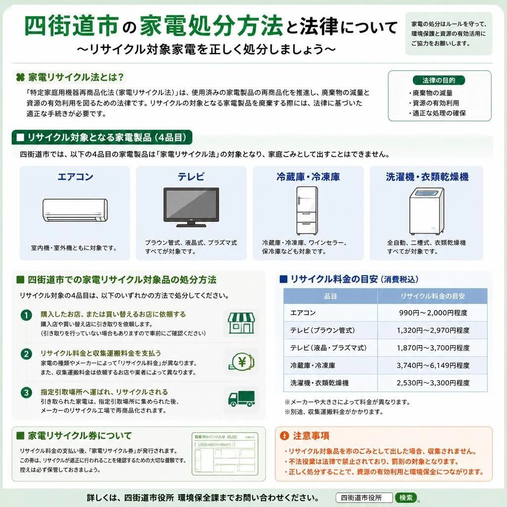 四街道市における家電の処分方法
